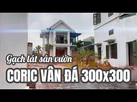 Sân Vườn Sử Dụng Gạch Bê Tông Giả đá - Vân đá Coric 300x300x50 | Gạch Sân Vườn Coric Tại Hưng Yên