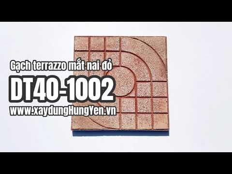 Gạch Lát Sân Vườn Terrazzo Mắt Nai Màu đỏ DT40-1002 | Gạch Lát Sân Vườn, Gạch Lát Vỉa Hè Hưng Yên