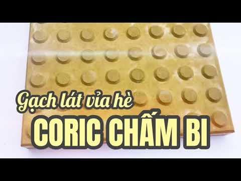 Gạch Bê Tông Giả đá Dừng Chấm Bi Vàng | Gạch Coric Chấm Bi | Gạch Coric Dừng Chân | Gạch Vỉa Hè