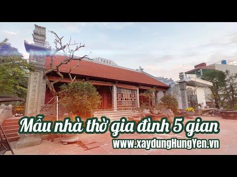 Mẫu Nhà Thờ Gia đình 5 Gian Sử Dụng Ngói Sò Cổ | Ngói Hài Cổ | Ngói Lợp đình đền Chùa Tại Hưng Yên