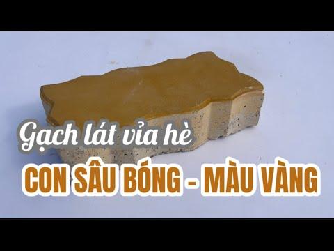 Gạch Lát Vỉa Hè Con Sâu Bóng Màu Vàng | Gạch Block Vỉa Hè Con Sâu Bóng Vàng | Gạch Vỉa Hè Hưng Yên