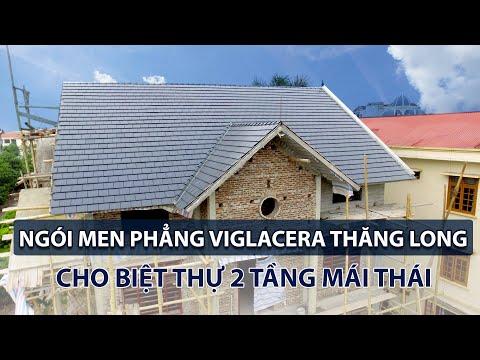 Biệt Thự 2 Tầng Sử Dụng Ngói Men Phẳng Viglacera Thăng Long Màu Xanh | Www.xaydungHungYen.vn