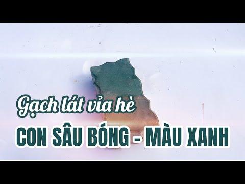 Gạch Lát Vỉa Hè Con Sâu Bóng Màu Xanh | Gạch Block Vỉa Hè Con Sâu Bóng Xanh | Gạch Vỉa Hè Hưng Yên