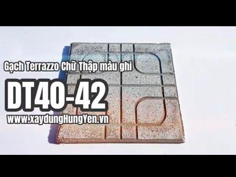 Gạch Lát Sân Vườn Terrazzo Chữ Thập Màu Ghi DT40-42 | Gạch Lát Sân Vườn, Gạch Lát Vỉa Hè Hưng Yên