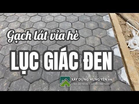 Gạch Lát Vỉa Hè Lục Giác Sần Màu đen | Gạch Lát Sân Vườn - Gạch Block Tự Chèn Lục Giác Sần Màu đen