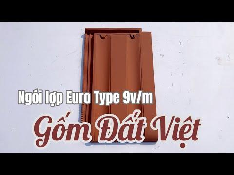 NGÓI EURO TYPE 9V/1M2 TRÁNG MEN MỜ MÀU ĐỎ | Gạch Ngói Đất Việt | Gốm Đất Việt Cao Cấp 9v/m