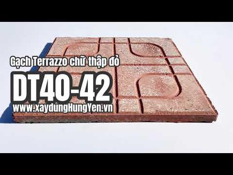 Gạch Lát Sân Vườn Terrazzo Chữ Thập Màu đỏ DT40-42 | Gạch Lát Sân Vườn, Gạch Lát Vỉa Hè Hưng Yên