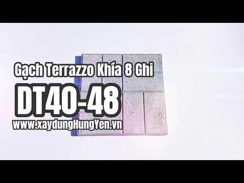 Gạch Lát Sân Vườn Terrazzo Khía 8 Màu Ghi DT40-48 | Gạch Lát Sân Vườn, Gạch Lát Vỉa Hè Hưng Yên