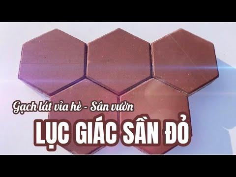 Gạch Block Tự Chèn Lục Giác Sần đỏ, Gạch Lát Vỉa Hè Lục Giác Sần, Gạch Bê Tông Lục Giác Tại Hưng Yên