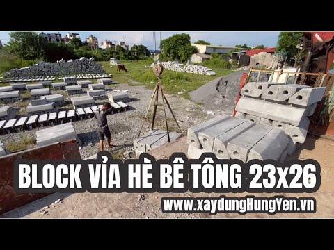 Block Vỉa Hè Bê Tông 23x26 | Bó Vỉa Bê Tông 23x26 | Vỉa Hè Bê Tông Lên Xuống Tại Hưng Yên