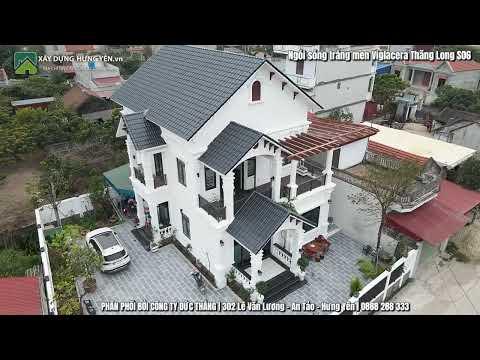 Mẫu Biệt Thự Mái Thái 2 Tầng Sử Dụng Ngói Sóng Tráng Men Cao Cấp Viglacera Thăng Long S06