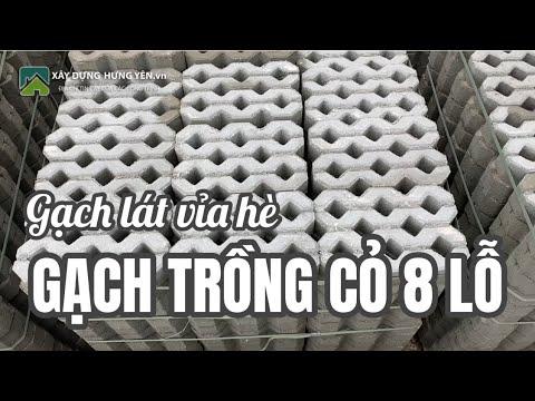 Gạch Lát Vỉa Hè 8 Lỗ | Gạch Block Trồng Cỏ 8 Lỗ Tại Hưng Yên | Gạch Trồng Cỏ Bê Tông